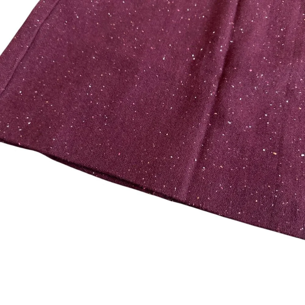 Banana Republic Burgundy Wool Blend Mini Skirt Faux Wrap Festive Fall Size 6 NWT